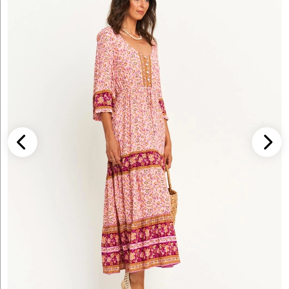 Arnhem Audrey Midi Dress in Pink Plum NWT